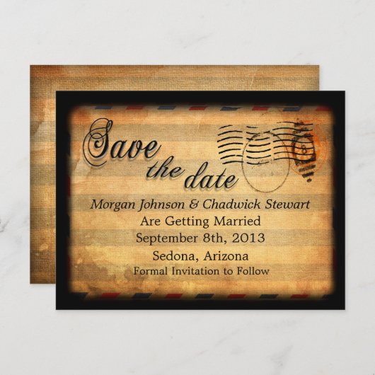 Zachée Save the Date Briefkaarten (Voorkant / Achterkant)