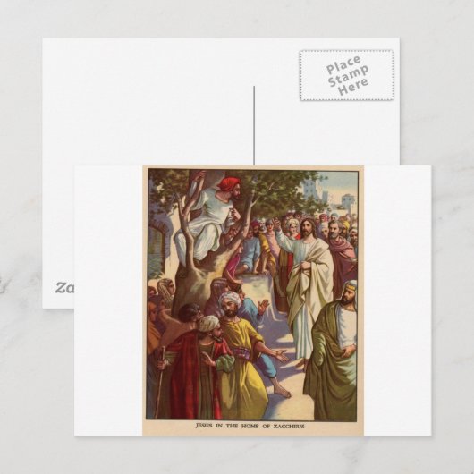 Zacheus ziet Jezus Briefkaart (Voorkant / Achterkant)