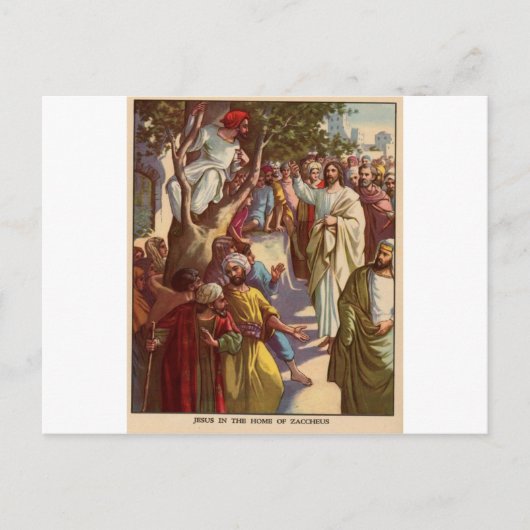 Zacheus ziet Jezus Briefkaart (Voorkant)