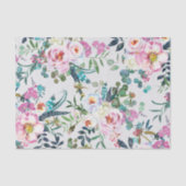 Zacht aangetaste Waterverf Rozen en veren Tissuepapier (Voorkant)