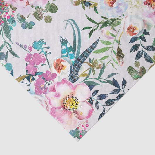 Zacht aangetaste Waterverf Rozen en veren Tissuepapier (Detail)