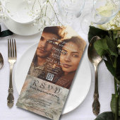 Zacht Abstract Botanisch Grijs Groen Foto QR Code All In One Uitnodiging