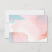 *~* Zacht Abstract Coral Aqua Wedding Insert RSVP Kaartje (Achterkant)