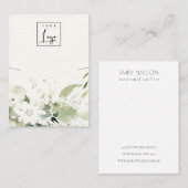 Zacht Abstract Groen Bloemen Ketting Logo Display Visitekaartje (Voorkant / Achterkant)