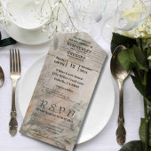 Zacht Abstract neutraal botanisch minimalistisch All In One Uitnodiging