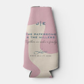 Zacht Abstract organisch gevormd roze blauw monogr Flesjeskoeler (Voorkant)