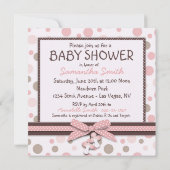 Zacht als Teddy Bear Girl Invitation Square Kaart (Achterkant)