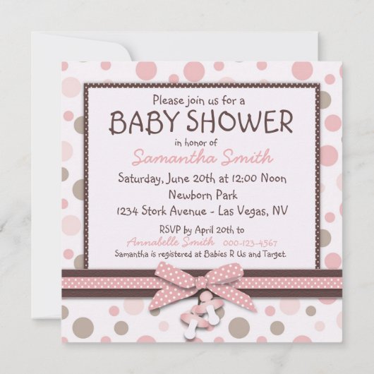 Zacht als Teddy Bear Girl Invitation Square Kaart (Achterkant)