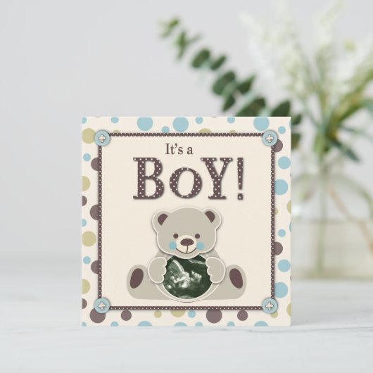 Zacht als Teddy Bear Invitation Square Kaart (Staand voorkant)