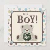 Zacht als Teddy Bear Invitation Square Kaart (Voorkant)