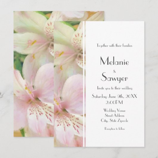 Zacht Alstromera schilderij Kaart (Voorkant / Achterkant)