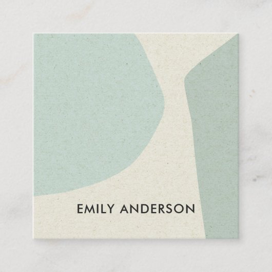 ZACHT AQUA SKY BLAUW MODERN RUSTIEK ABSTRACT ARTIS VIERKANTE VISITEKAARTJE (Voorkant)