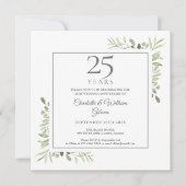 Zacht Aquarel Groen 25-jarig Jubileum Kaart (Voorkant)