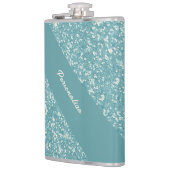 Zacht Baby Blue Glitter Trendy Chic Personalized F Heupfles (Links)