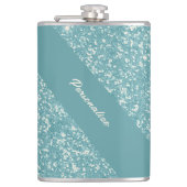 Zacht Baby Blue Glitter Trendy Chic Personalized F Heupfles (Voorkant)