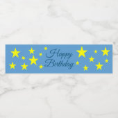 Zacht Baby Picton blauw met gouden sterren Waterfles Etiket (Enkel label)