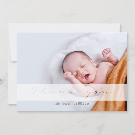 Zacht baby shower, schatje, bedankt kaart (Voorkant)