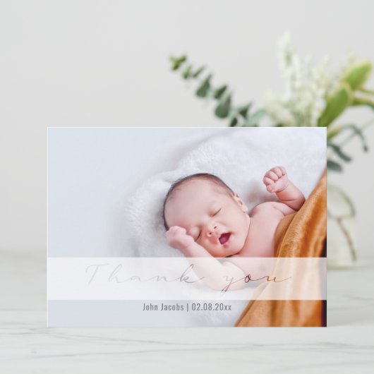 Zacht baby shower, schatje, bedankt kaart (Staand voorkant)