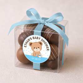 Zacht babybeertjessticker (blauw) ronde sticker