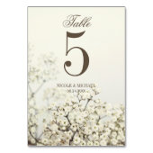 Zacht  Baby's Breath Trouwtafel Nummer Kaart (Achterkant)