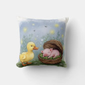 Zacht bed, eendje en biggetje kussen (Voorkant)