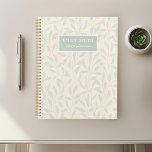 Zacht Beige en Sage Foliage Aangepaste Naam Planner<br><div class="desc">Op maat ontworpen spiraalplanner met natuurlijk elegant salie-loof patroon met aangepaste naam op een zachte beige kleur achtergrond.</div>