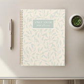 Zacht Beige en Sage Foliage Aangepaste Naam Planner