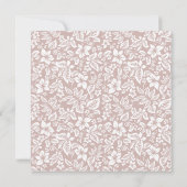Zacht Beige en Witte Bloemen Monogram Notitiekaartje (Achterkant)
