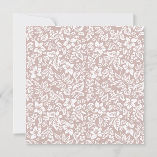 Zacht Beige en Witte Bloemen Monogram Notitiekaartje (Achterkant)