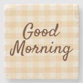 Zacht beige geruite ochtend Onderzetters – minimal