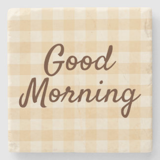 Zacht beige geruite ochtend Onderzetters – minimal