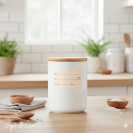 Zacht beige voedseletiketten voor thuis en keuken voedselcontainer etiket