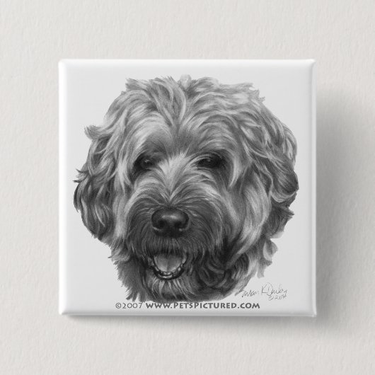 Zacht beklede wielrenner vierkante button 5,1 cm (Voorkant)