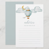 Zacht blauw advies voor de Kaart van de te worden  (Voorkant / Achterkant)