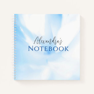 Zacht blauw afdrukspiraalvormig Notitieboek