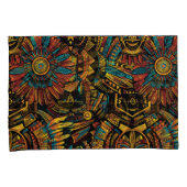 Zacht blauw "Aztec Dream" katoenen Kussenslopen (Voorkant-Rechts)