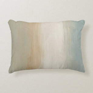Zacht Blauw Beige Olijfgrijs Rustieke Abstracte Pr Accent Kussen