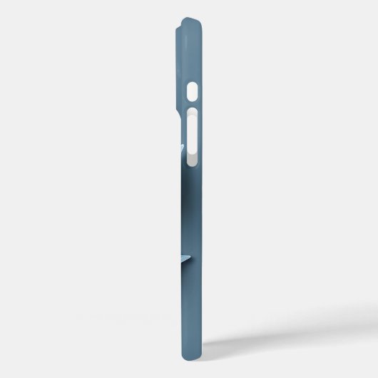 Zacht Blauw Blad Patroon iPhone Case (Achterkant / Links)