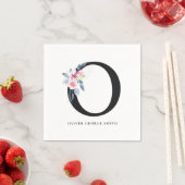 ZACHT BLAUW BLAUW WIT BLOEMALFABETTEN LETTER O SERVET (Insitu)