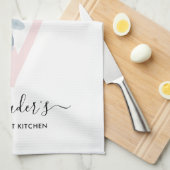 ZACHT BLAUW BLAUW WIT BLOEMALFABETTEN LETTER V THEEDOEK (Quarter Fold)