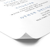 Zacht blauw Bloemen Dessert Bar Poster (Hoek)