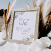 Zacht blauw Bloemen Luier Raffle Poster