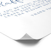 Zacht blauw Bloemen Luier Raffle Poster (Hoek)