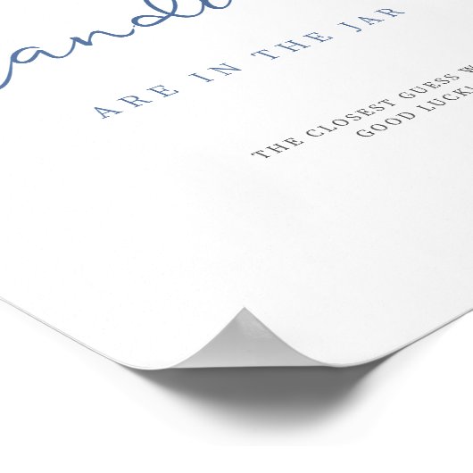 Zacht blauw Bloemen Raad eens hoeveel Poster (Hoek)