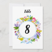 Zacht Blauw Bloemen Romantisch Tafelnummer (Voorkant)