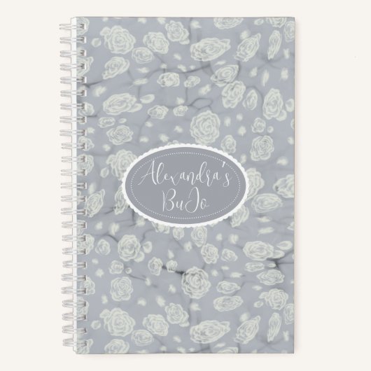 Zacht Blauw Bloemen Water's Bullet Journal Notitieboek (Voorkant)