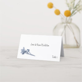 Zacht Blauw Bloemen Wedding Place Card Plaatskaartje