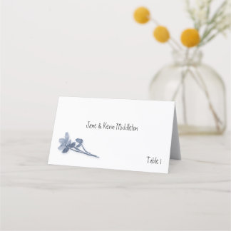 Zacht Blauw Bloemen Wedding Place Card Plaatskaartje