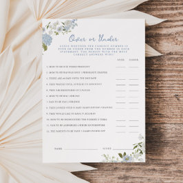 Zacht blauw bloemig Baby shower over of onder de K Kaart