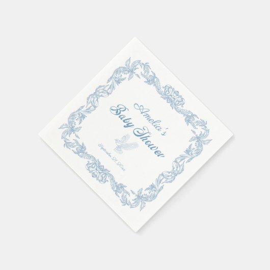 Zacht blauw  Classic Baby shower Servet (Hoek)